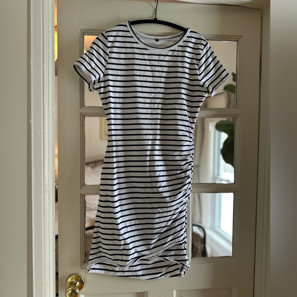 Striped Navy and White Dress